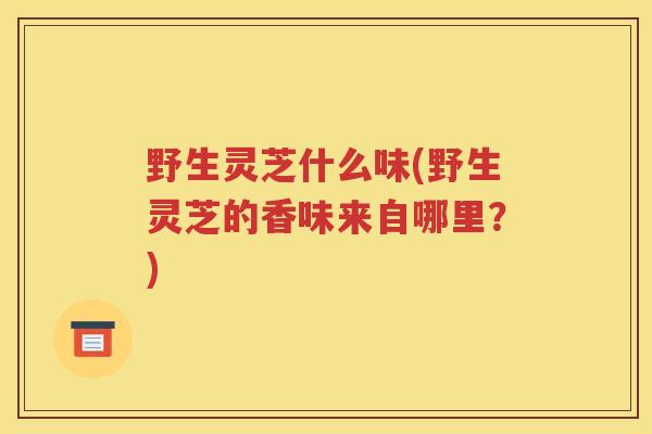 野生灵芝什么味(野生灵芝的香味来自哪里？)