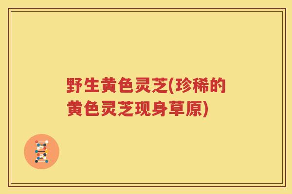 野生黄色灵芝(珍稀的黄色灵芝现身草原)