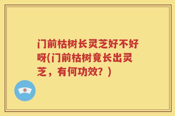 门前枯树长灵芝好不好呀(门前枯树竟长出灵芝，有何功效？)