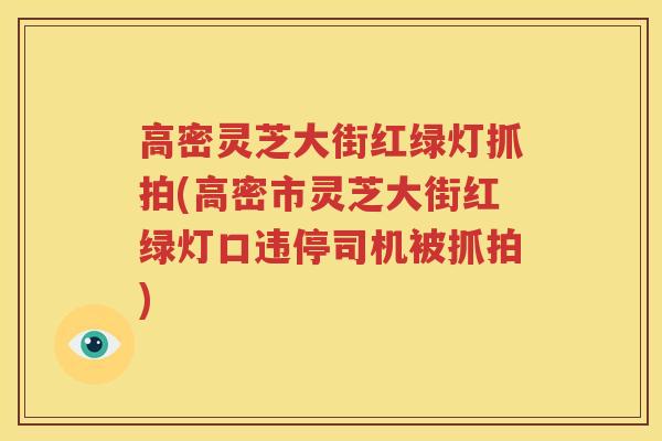 高密灵芝大街红绿灯抓拍(高密市灵芝大街红绿灯口违停司机被抓拍)
