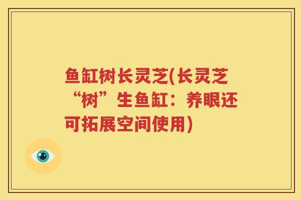 鱼缸树长灵芝(长灵芝“树”生鱼缸：养眼还可拓展空间使用)