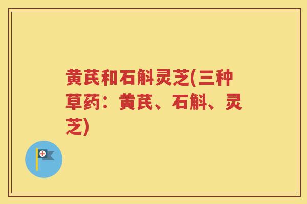 黄芪和石斛灵芝(三种草药：黄芪、石斛、灵芝)