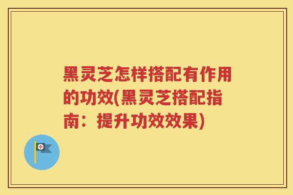 黑灵芝怎样搭配有作用的功效(黑灵芝搭配指南：提升功效效果)