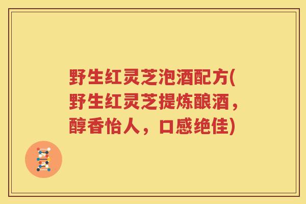 野生红灵芝泡酒配方(野生红灵芝提炼酿酒，醇香怡人，口感绝佳)