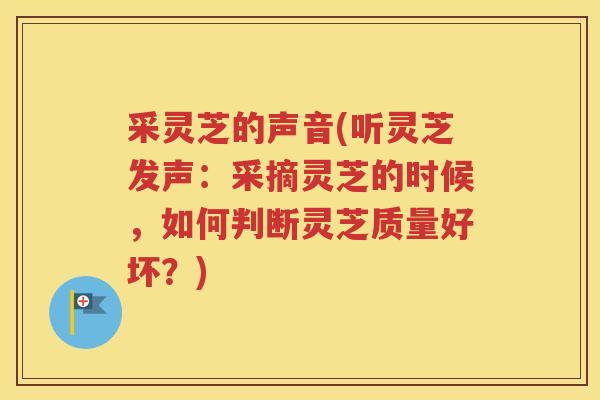 采灵芝的声音(听灵芝发声：采摘灵芝的时候，如何判断灵芝质量好坏？)