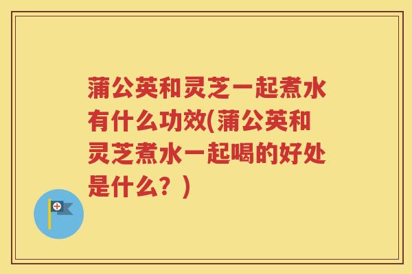 蒲公英和灵芝一起煮水有什么功效(蒲公英和灵芝煮水一起喝的好处是什么？)