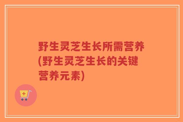 野生灵芝生长所需营养(野生灵芝生长的关键营养元素)