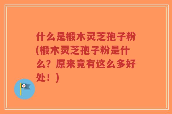 什么是椴木灵芝孢子粉(椴木灵芝孢子粉是什么？原来竟有这么多好处！)