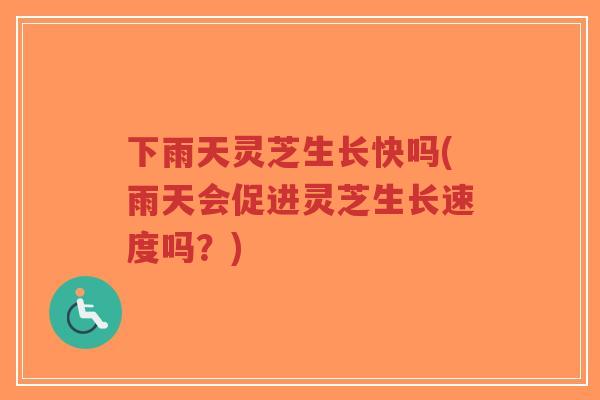 下雨天灵芝生长快吗(雨天会促进灵芝生长速度吗？)