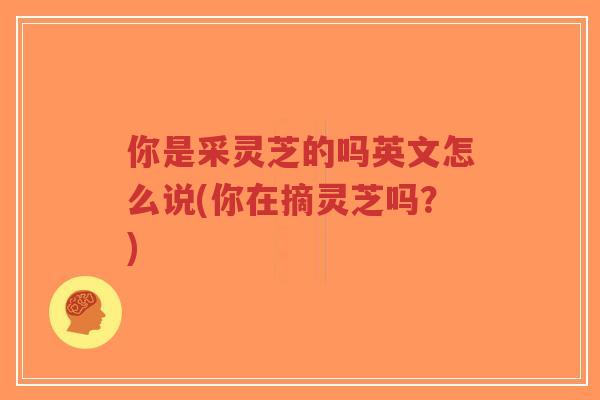 你是采灵芝的吗英文怎么说(你在摘灵芝吗？)