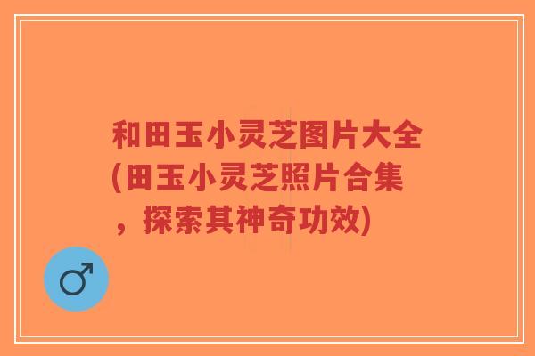 和田玉小灵芝图片大全(田玉小灵芝照片合集，探索其神奇功效)
