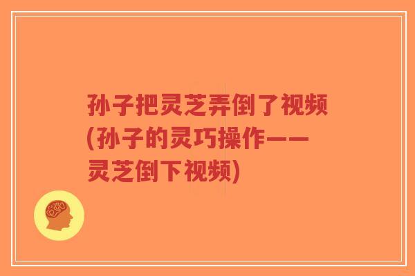 孙子把灵芝弄倒了视频(孙子的灵巧操作——灵芝倒下视频)
