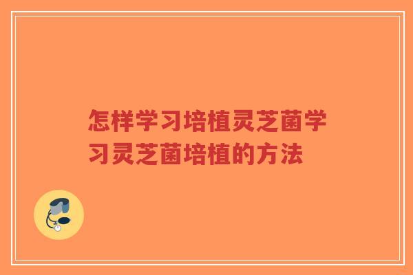 怎样学习培植灵芝菌学习灵芝菌培植的方法