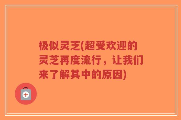 极似灵芝(超受欢迎的灵芝再度流行，让我们来了解其中的原因)