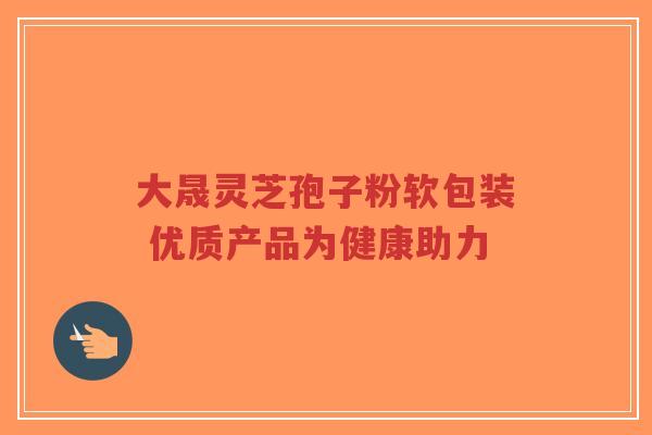 大晟灵芝孢子粉软包装 优质产品为健康助力