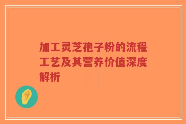 加工灵芝孢子粉的流程工艺及其营养价值深度解析