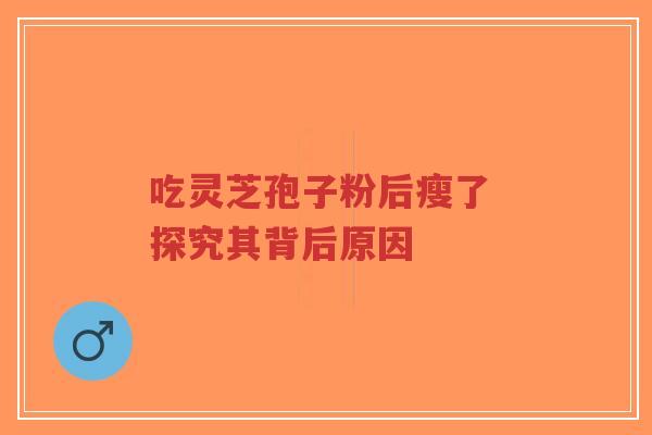 吃灵芝孢子粉后瘦了 探究其背后原因