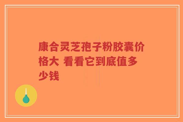 康合灵芝孢子粉胶囊价格大 看看它到底值多少钱