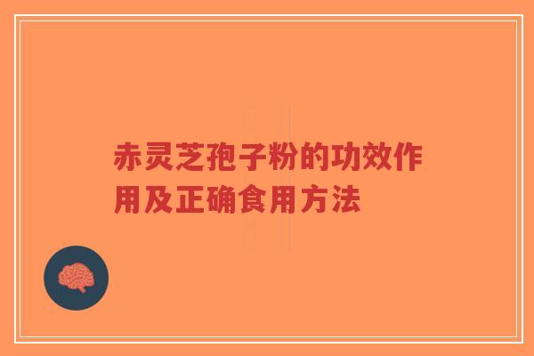 赤灵芝孢子粉的功效作用及正确食用方法