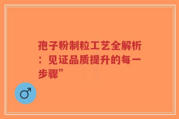 孢子粉制粒工艺全解析：见证品质提升的每一步骤”
